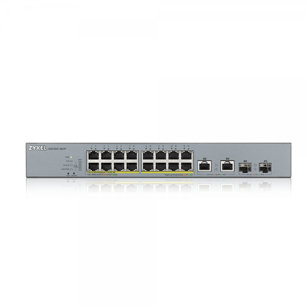 ZYXEL SWITCH MANAGED PER CCTV: 16 PORTE GIGABIT POE 250W + 2 PORTE SFP, NFLEX [GS1350-18HP-EU0101F]