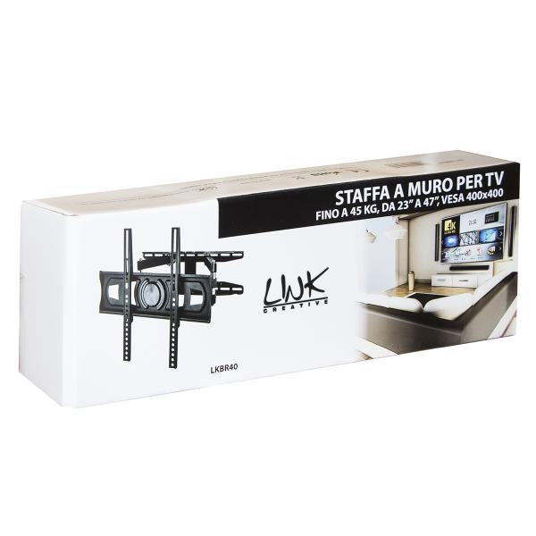 LINK STAFFA A MURO PER TV FINO A 45 KG DA 23" A 47" FINO A VESA 400X400 [LKBR40]