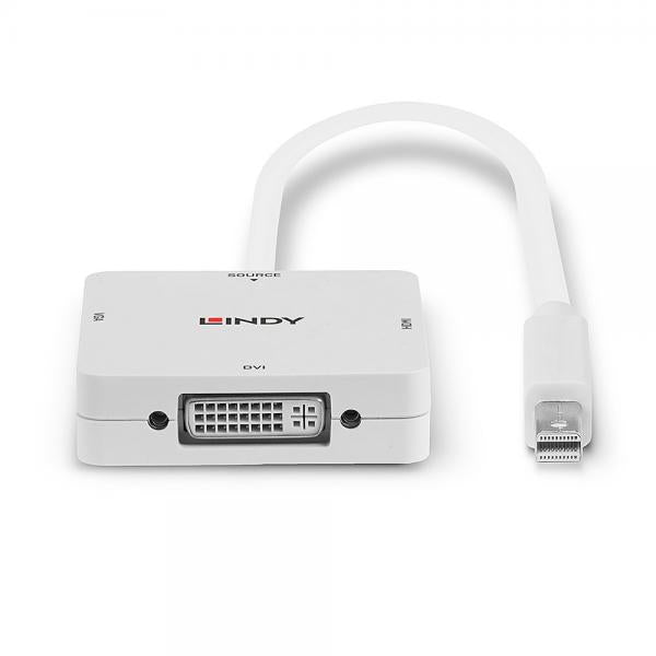 LINDY ADATTATORE MINI-DP A HDMI 4K30/DVI/VGA [41035]