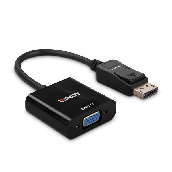 LINDY ADATTATORE CAVO DISPLAYPORT/VGA, M/F, ATTIVO, 15CM [41006]