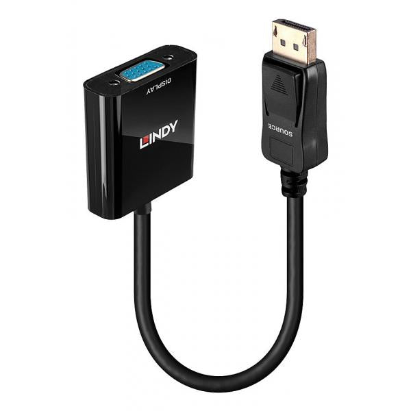 LINDY ADATTATORE CAVO DISPLAYPORT/VGA, M/F, ATTIVO, 15CM [41006]