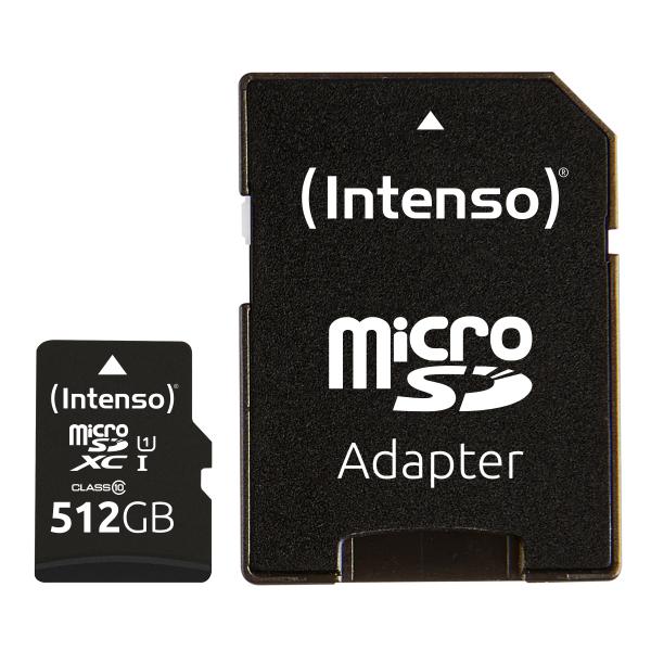 INTENSO MEMORY CARD MICRO SD 512GB UHS-I PREMIUM Up to 90 Mb/s [3423493]