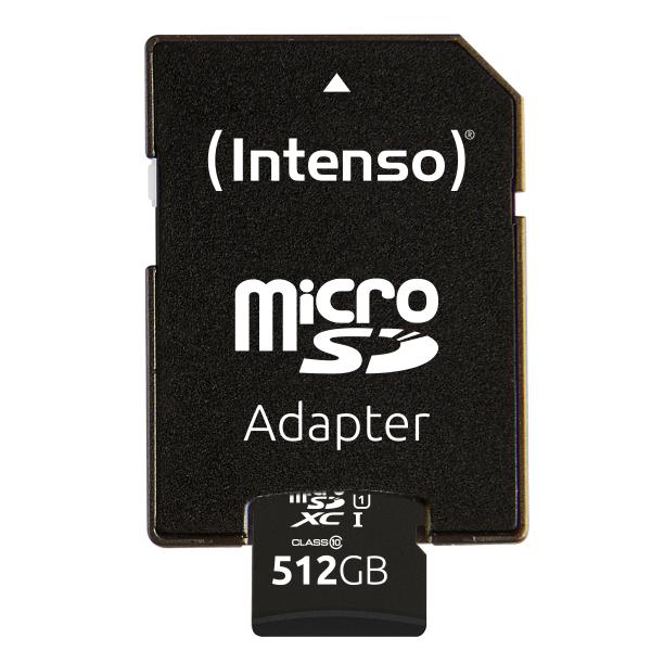 INTENSO MEMORY CARD MICRO SD 512GB UHS-I PREMIUM Up to 90 Mb/s [3423493]