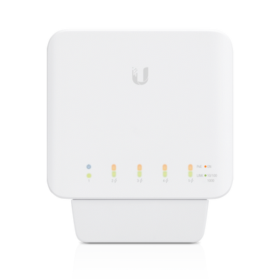 Ubiquiti - USW-Flex - UniFi 5 Port Layer 2 switch with 4 GbE PoE+ports, 1 GbE PoE++ input port for power, 46W total PoE availability [USW-FLEX]