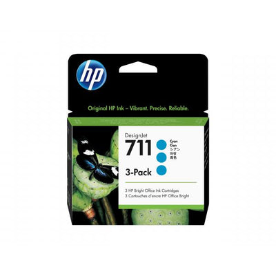 Hp 711 Ink Cartridge Cyan standard capacity 3-pack [CZ134A]