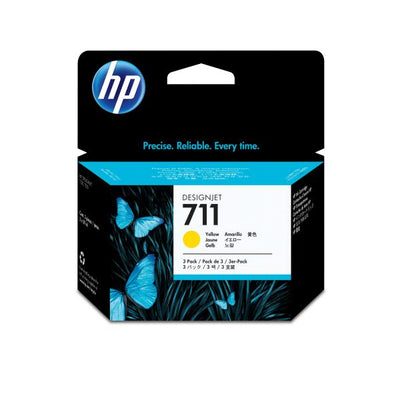Hp 711 Ink Cartridge Yellow standard capacity 3-pack [CZ136A]