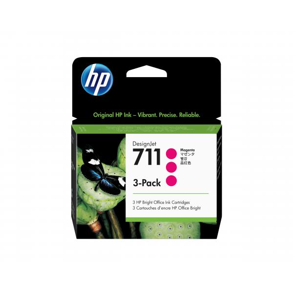 Hp 711 Ink Cartridge Magenta standard capacity 3-pack [CZ135A]