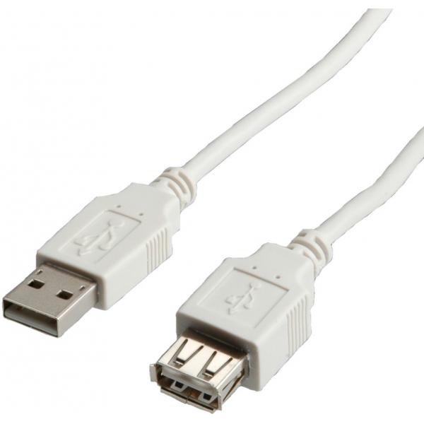 STANDARD CAVO USB2.0 CABLE, A-A, M/F, BEIGE, 3M [S3113]