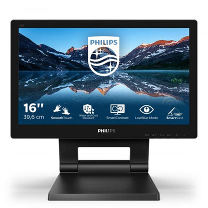 PHILIPS MONITOR TOUCH 15,6 1366x768, IP54, 1O PUNTI TOCCO, VGA/DVI/DP/HDMI, MULTIMEDIALE [162B9T]