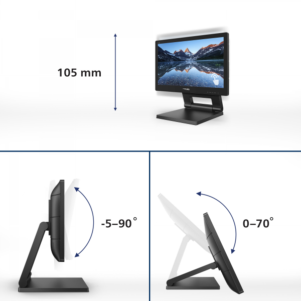 PHILIPS MONITOR TOUCH 15,6 1366x768, IP54, 1O PUNTI TOCCO, VGA/DVI/DP/HDMI, MULTIMEDIALE [162B9T]
