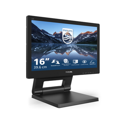 PHILIPS MONITOR TOUCH 15,6 1366x768, IP54, 1O PUNTI TOCCO, VGA/DVI/DP/HDMI, MULTIMEDIALE [162B9T]