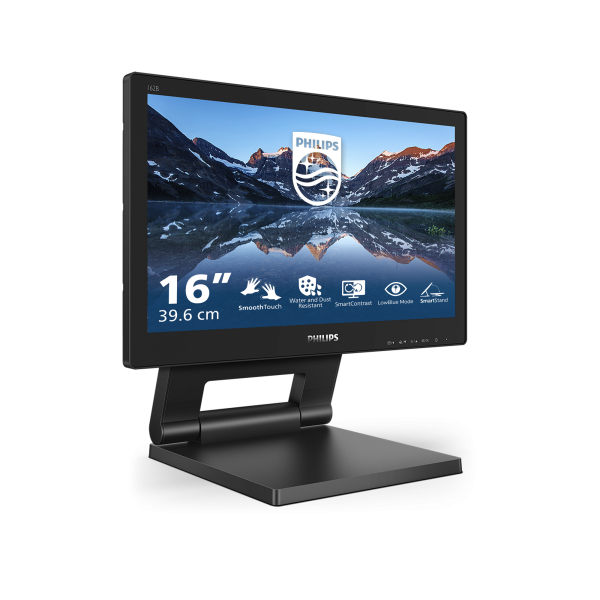 PHILIPS MONITOR TOUCH 15,6 1366x768, IP54, 1O PUNTI TOCCO, VGA/DVI/DP/HDMI, MULTIMEDIALE [162B9T]