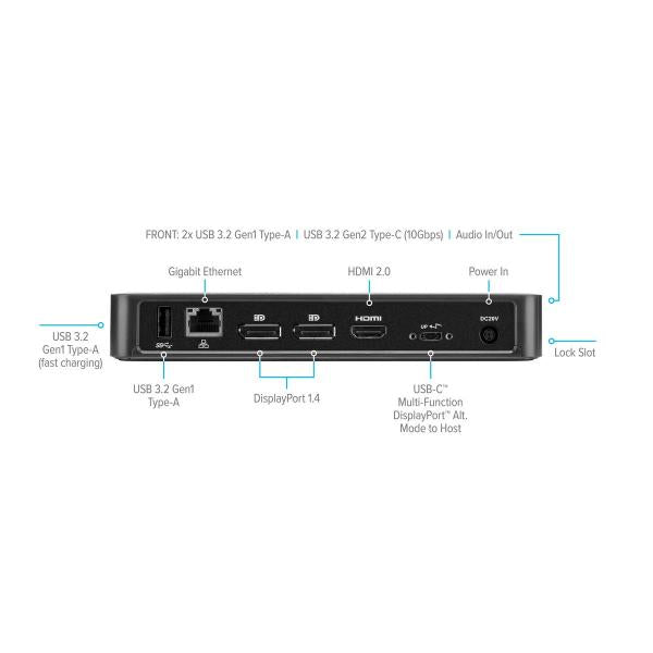 Targus Universal USB-C Triple-HD Docking Station w 85 W Power Delivery - For MST enabled devices [DOCK430EUZ]