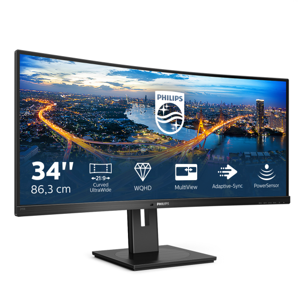 Philips B-Line - 34 inch Curved - UltraWide Quad HD LED Monitor - 3440x1440 - HAS [345B1C/00]