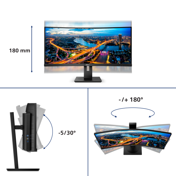 Philips B-Line - 34 inch Curved - UltraWide Quad HD LED Monitor - 3440x1440 - HAS [345B1C/00]