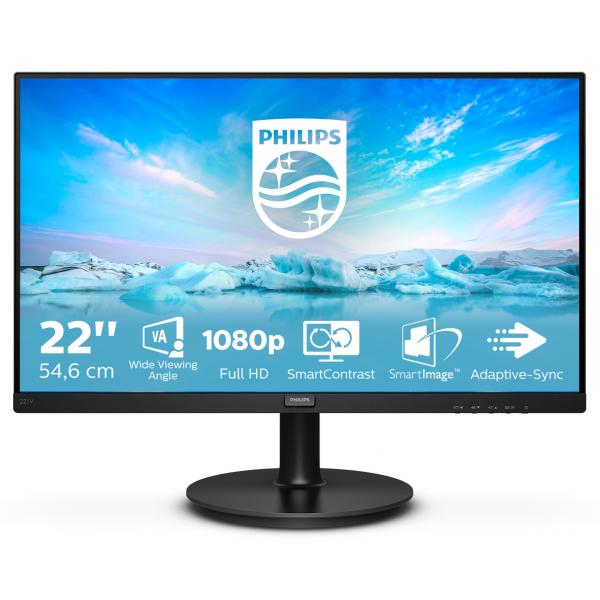 PHILIPS MONITOR 21,5 LED VA 16:9 FHD 4MS 200 CDM, VGA/HDMI, MULTIMEDIALE [221V8A]