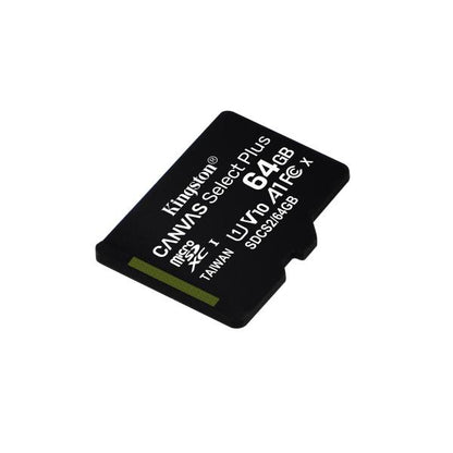 KINGSTON MICRO SDHC 64GB CANVAS SELECT 80R CL10 UHS-I CON ADATTATORE SD [SDCS2/64GB]