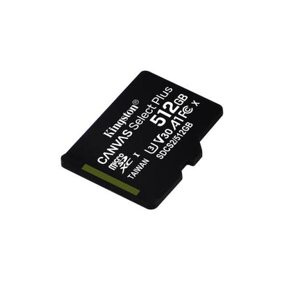 KINGSTON MICRO SDHC 512GB CANVAS SELECT 80R CL10 UHS-I CON ADATTATORE SD [SDCS2/512GB]