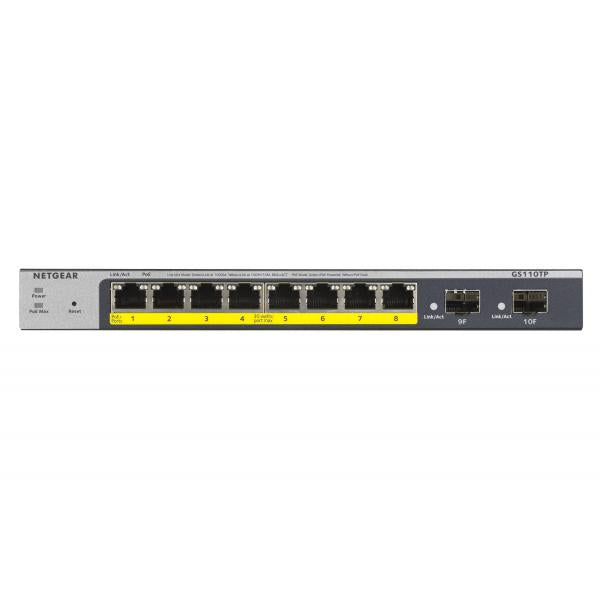 NETGEAR GS110TP Gestito L2/L3/L4 Gigabit Ethernet (10/100/1000) Supporto Power over Ethernet (PoE) Grigio [GS110TP-300EUS]