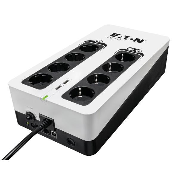 EATON 3S UPS DIN, 700 VA, 420 W, INGR: SCHUKO, USC. (4) SCHUKO (4) SCHUKO SOLO SURRGE, COM. USB, TOW [3S700D]