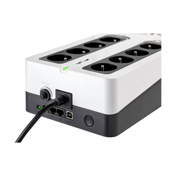 Eaton 3S Gen2 UPS DIN, 850 VA, 510 W, Input: Schuko, Outputs: (4) Schuko, (4) Schuko Surge Only, USB Communication, USB Charge (2) [3S850D]