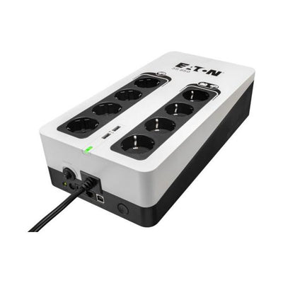 Eaton 3S Gen2 UPS DIN, 850 VA, 510 W, Input: Schuko, Outputs: (4) Schuko, (4) Schuko Surge Only, USB Communication, USB Charge (2) [3S850D]