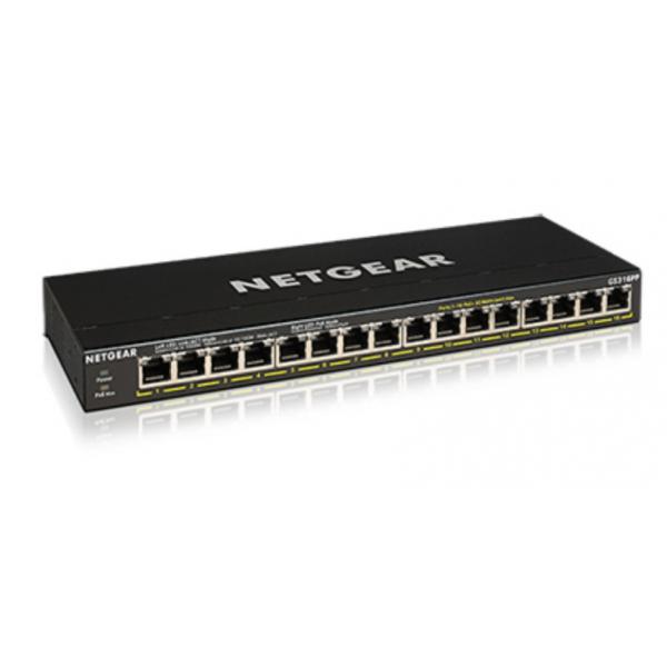 Netgear 16-Port Gigabit Ethernet Unmanaged PoE+ Switch with FlexPoE (183W) [GS316PP-100EUS]