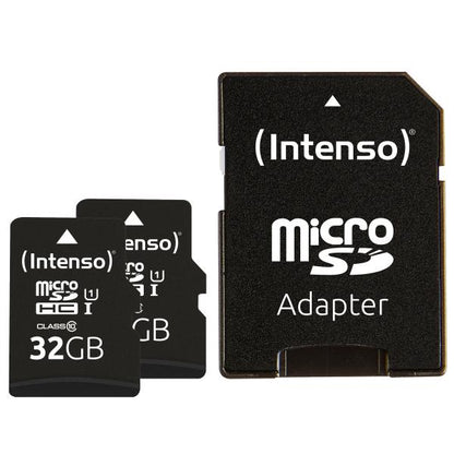 INTENSO MICRO SD UHS-I PREMIUM CON INCL SD ADAPTER 32GB CONFEZIONE DA 2 PEZZI [3423482]