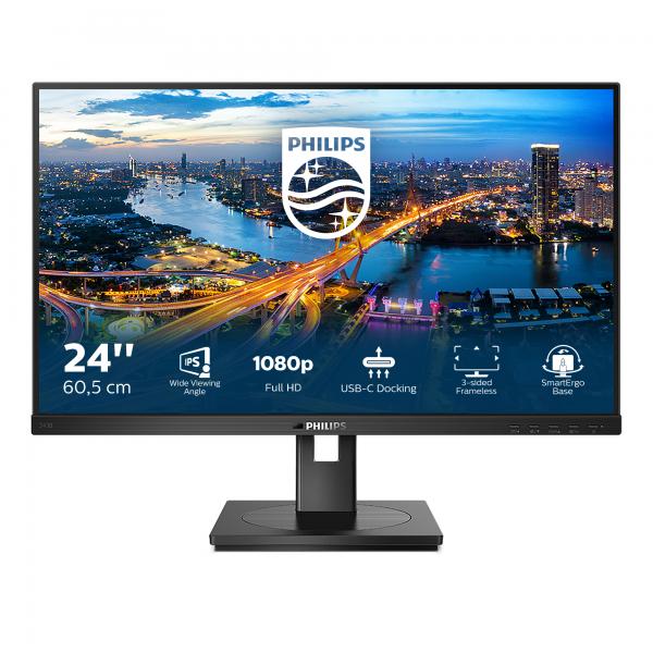 Philips B-Line - 24 inch - Full HD IPS LED Monitor - 1920x1080 - USB-C Dock - Pivot / HAS / RJ45 [243B1/00]