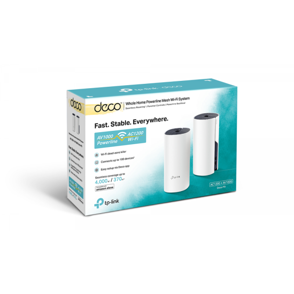 TP-Link Deco P9 (2-pack) Dual-band (2.4 GHz/5 GHz) Wi-Fi 5 (802.11ac) Bianco Interno [DECOP9(2-PACK)]