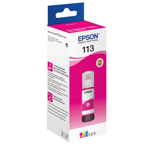 EPSON CARTUCCIA 113 ECOTANK MAGENTA BOTTLE STANDARD [C13T06B340]