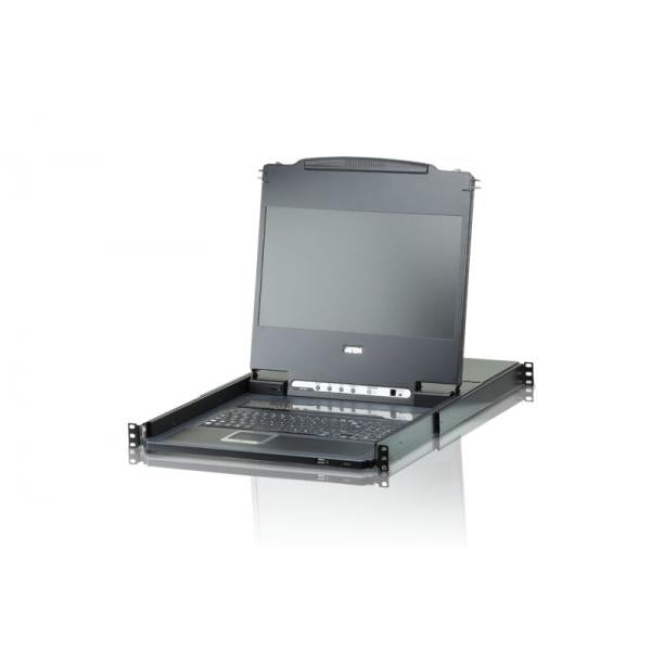 Aten Single Rail 8-Port DVI FHD LCD KVM Switch TASTIERA ITALIANA - PROMO FINO AD ESAURIMENTO SCORTE [CL6708MW-ATA-ITG]