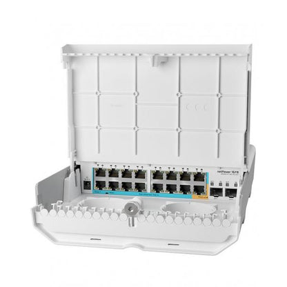 MikroTik, netPower 15FR, outdoor 18 port switch with 15 reverse PoE ports and SFP [CRS318-1Fi-15Fr-2S-OUT]