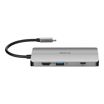 D-LINK HUB USB-C 8-IN-1 CON HDMI, ETHERNET, LETTORE CARD E POWER DELIVERY 60W, USCITE: HDMI x1, Ethernet x1, USB 3.0 x3, USB-C x1, SD x1, TF x1, HDMI FINO A 4K, PLUG AND PLAY [DUB-M810]