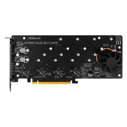 Supports M Key type 2242/2260/2280/22110 M.2 PCI Express module Gen4 x4 64Gb/s [HYPER QUAD M.2 CARD]