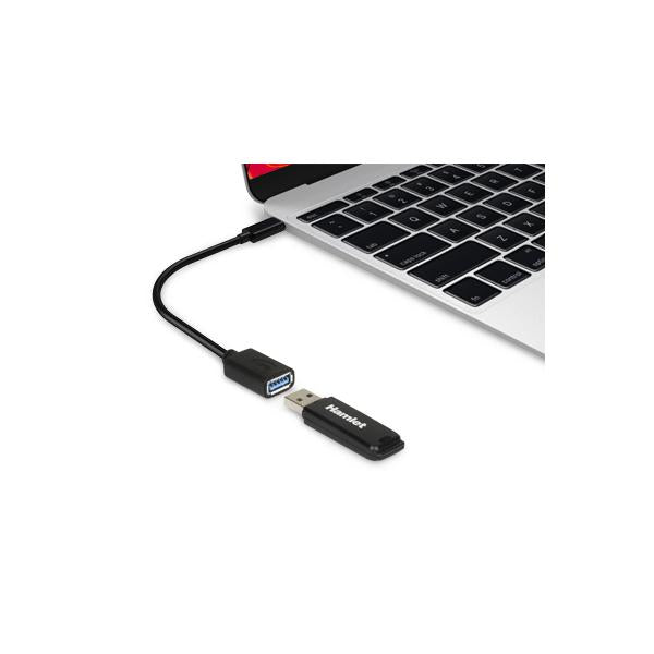Hamlet XADTC-U2A-MF02 cavo USB USB 3.2 Gen 1 (3.1 Gen 1) 0,2 m USB A USB C 5 Gbit/s Nero [XADTC-U2A-MF02]