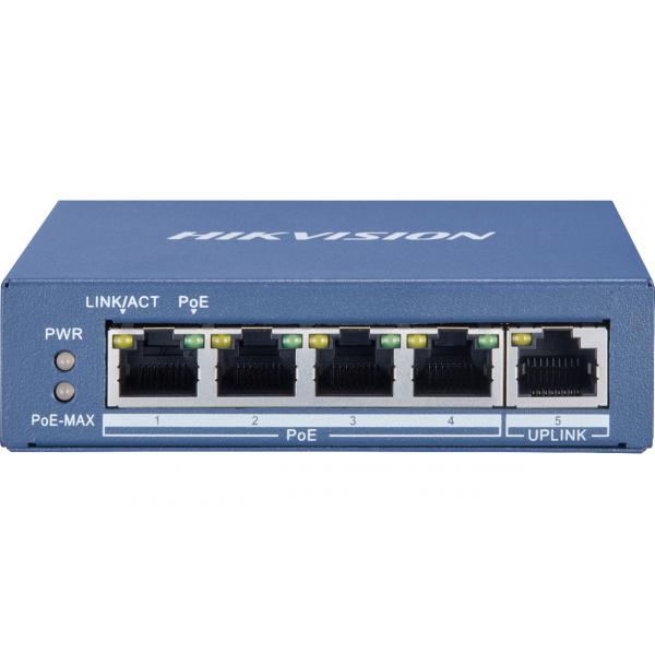 Hikvision DS-3E0505P-E/M switch di rete Non gestito L2 Gigabit Ethernet (10/100/1000) Supporto Power over Ethernet (PoE) 1U Blu [DS-3E0505P-E/M]