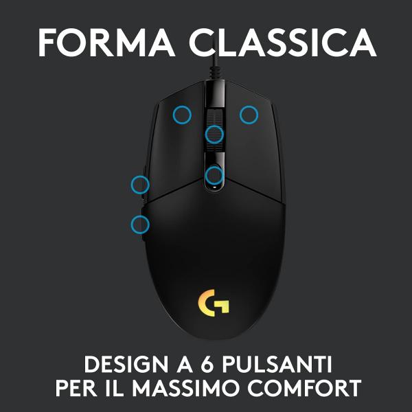 Logitech G203 LIGHTSYNC RGB Gaming Mouse - 8000 DPI [910-005796]