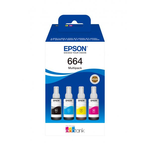 EPSON CART INK 664 ECOTANK 4-COLOUR MULTIPACK [C13T664640]