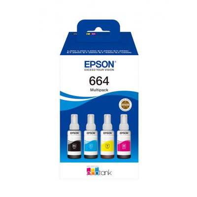 EPSON CART INK 664 ECOTANK 4-COLOUR MULTIPACK [C13T664640]