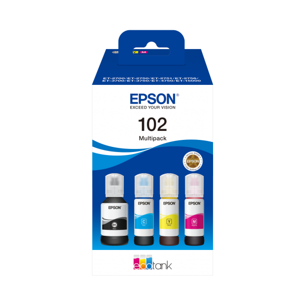 EPSON FLACONE ECONTANK MULTIPACK 102, 4 COLORI [C13T03R640]