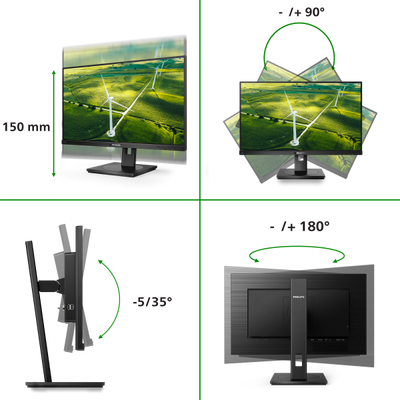 PHILIPS MONITOR 27 LED IPS 16:9 FHD, 250 CDM 4MS, VGA/DVI/DP/HDMI, GREEN LINE, PIVOT, MULTIMEDIALE [272B1G]
