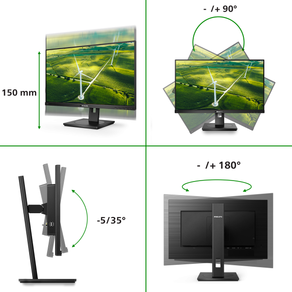 PHILIPS MONITOR 27 LED IPS 16:9 FHD, 250 CDM 4MS, VGA/DVI/DP/HDMI, GREEN LINE, PIVOT, MULTIMEDIALE [272B1G]
