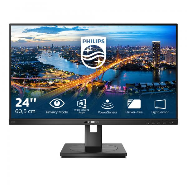 PHILIPS MONITOR 23.8 LED IPS 16:9 FHD 4MS 350 CDM VGA/DVI/DP/HDMI PRIVACY MODE PIVOT MULTIMEDIA [242B1V]