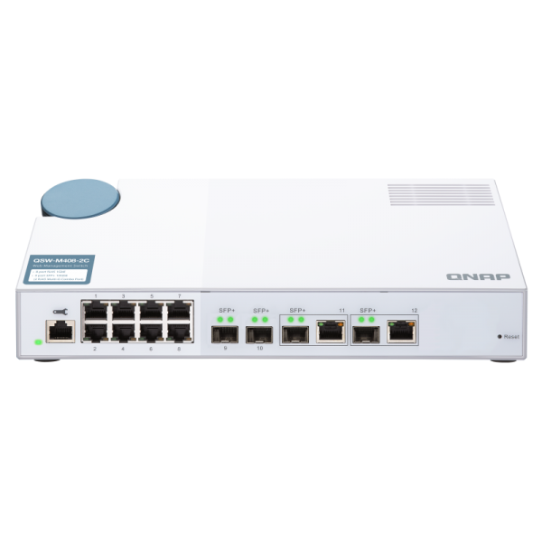 QNAP SWITCH QSW-M408-2C, managed, 8 port 1Gbps, 2 port 10G SFP+/ NBASE-T Combo, 2 port 10G SFP+ - PROMO FINO AD ESAURIMENTO SCORTE [QSW-M408-2C]