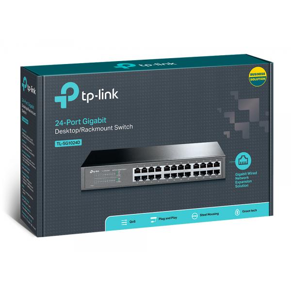 Tp-link SWITCH - TL-SG1024D - 24 Port - Unmanaged - Gig Ethernet - Rack Moutable [TL-SG1024D]