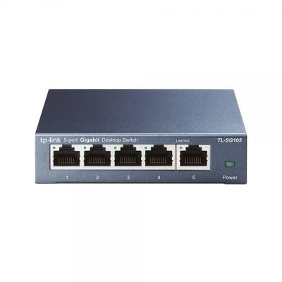 TP-Link - TL-SG105 - 5-port Desktop Gigabit Switch, 5 10/100/1000M RJ45 ports, steel case [TL-SG105]