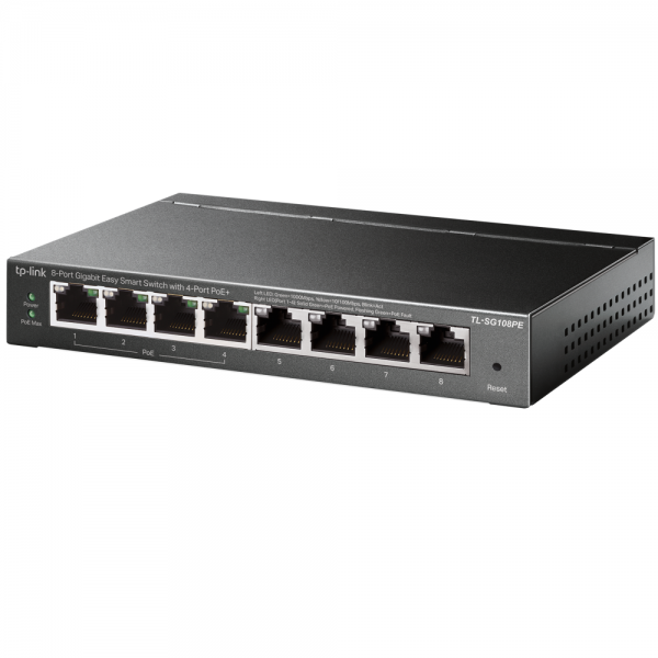 Tp-link TL-SG108PE - SWITCH - 8 Port - 4x PoE - 55 Watt [TL-SG108PE]