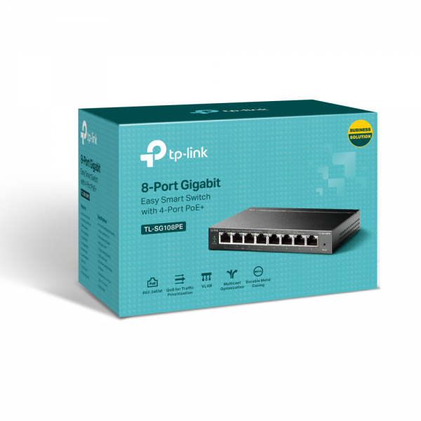 Tp-link TL-SG108PE - SWITCH - 8 Port - 4x PoE - 55 Watt [TL-SG108PE]