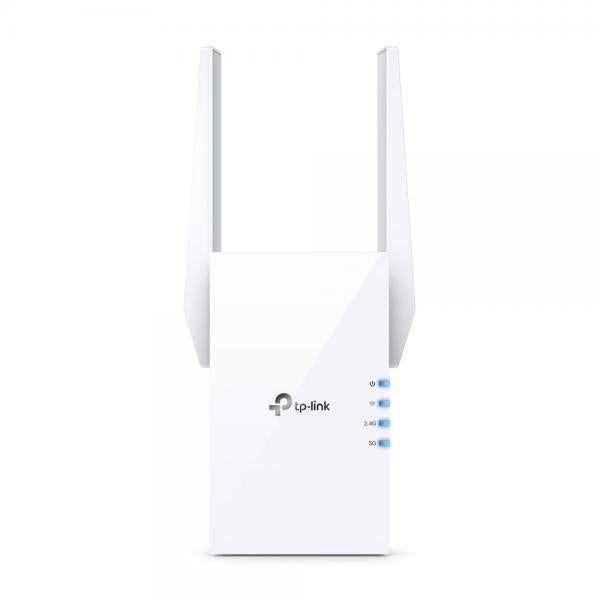TP-Link - RE505X - AX1500 Wi-Fi 6 Range Extender, 300 Mbps at 2.4 GHz + 1201 Mbps at 5 GHz, 2 x External Antennas, 1 x Gigabit Port, Broadcom 1.5GHz Tri-Core CPU, 1024 QAM, Wall Plugged, Tether App, W [RE505X]